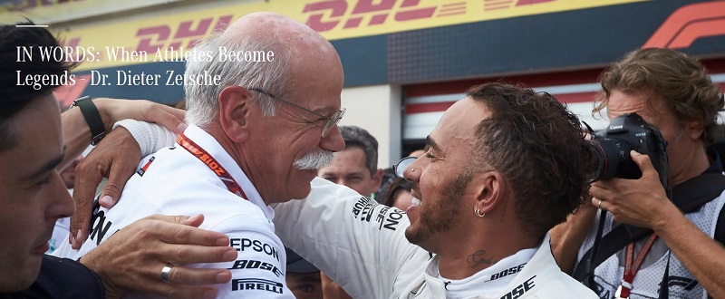 Dr. Dieter Zetsche pays tribute to the newly-crowned five-time F1 World Champion, Lewis Hamilton