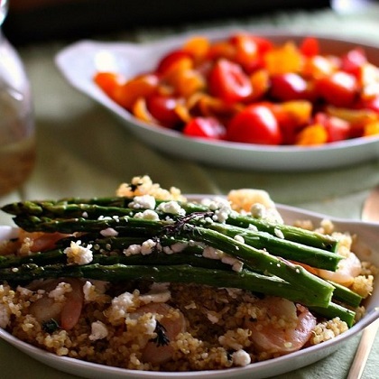 Healthy Garlic Shrimp and Quinoa Grits