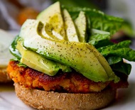 Easy Sweet Potato Veggie Burgers! With Avocado